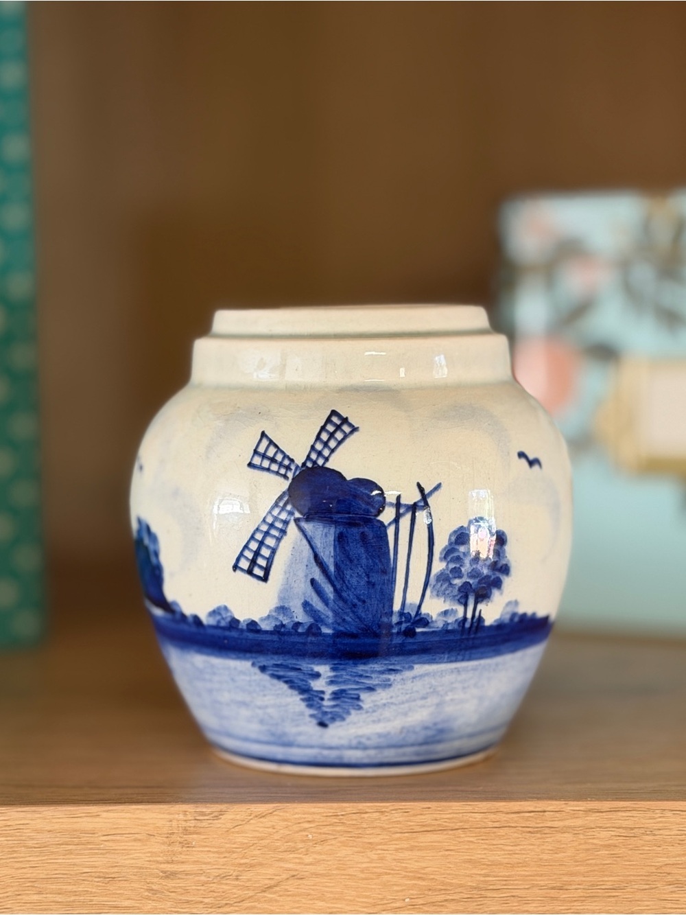 Blue and White Delft Dutch Style Ceramic Vase Pot